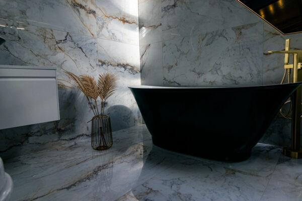 The Bath Bubble tiles and stand alone bath